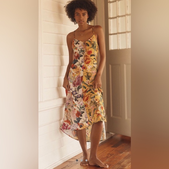 Anthropologie Other - Anthropologie Burcu Korkmazyurek × LyreBird Silky Slip
Midi Dress, MED NWT